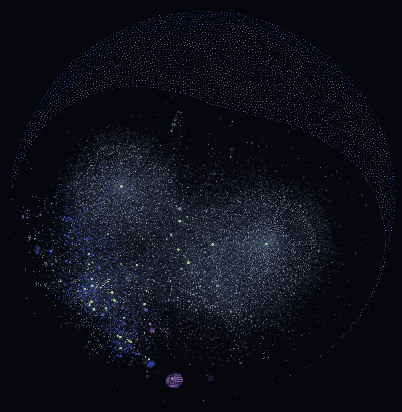 Graph view of the memex as of June 21, 2025; roughly 11,400 notes in size